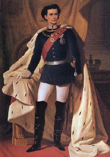 Ferdinand von Piloty King Ludwig II of Bavaria in generals' uniform and coronation robe china oil painting image
